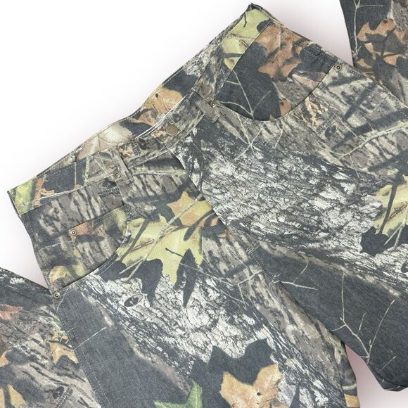 Wrangler Mossy Oak Breakup Camo Jeans Men 34x30 Double Knee Hunting Fishing Camp - Picture 1 of 10